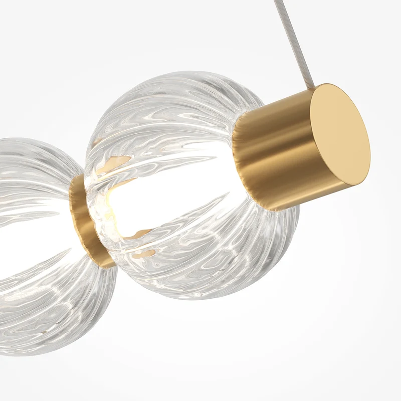 B-Ware Maytoni Hängeleuchte Pendelleuchte LED Amulet Glas Transparent Gold Warmweiß