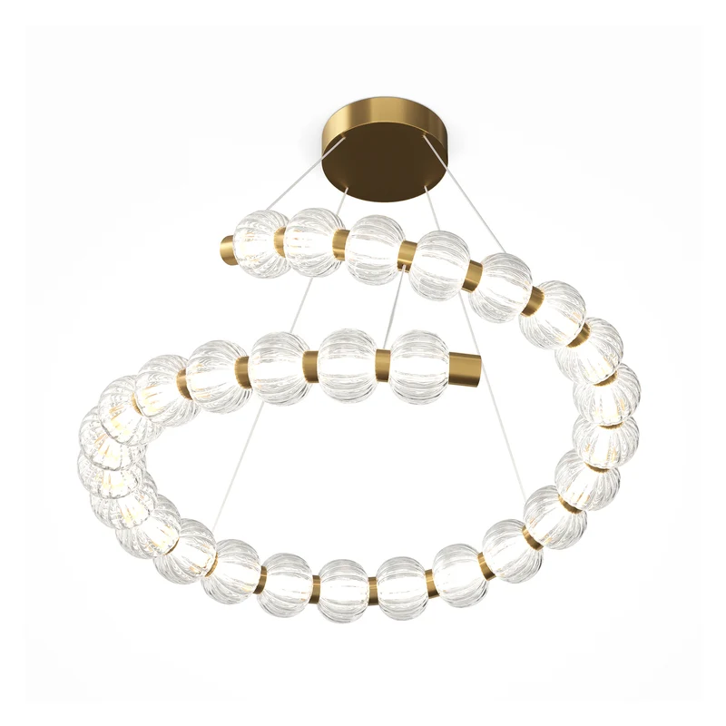 B-Ware Maytoni Hängeleuchte Pendelleuchte LED Amulet Glas Transparent Gold Warmweiß