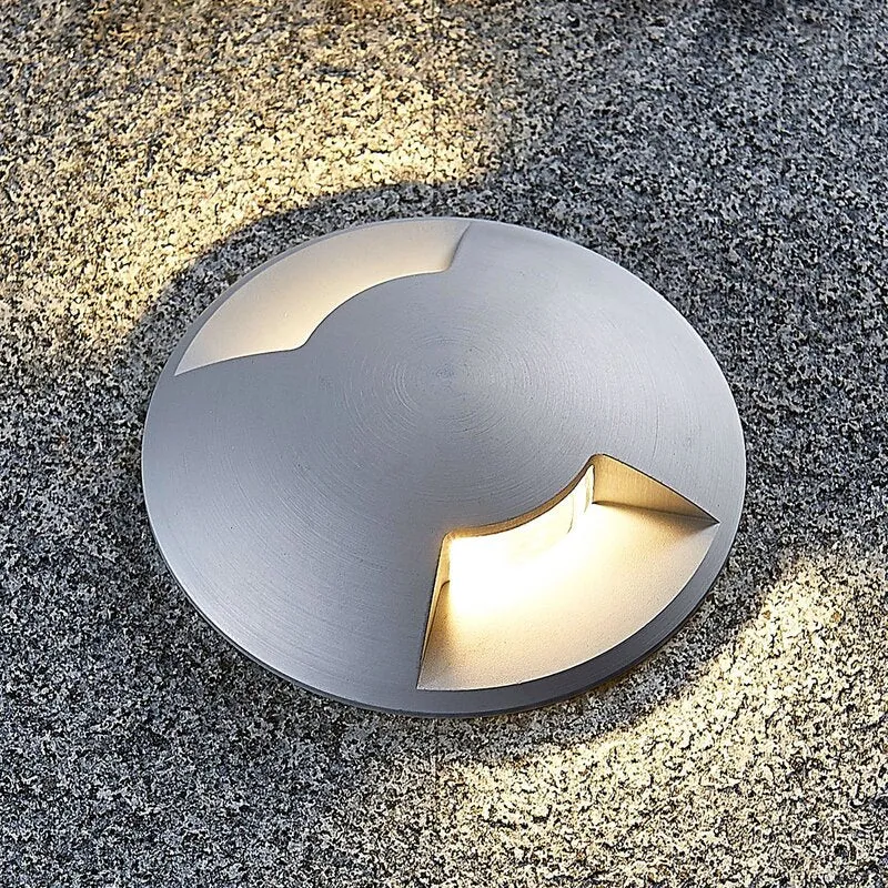 B-Ware Lucande Bodeneinbauleuchte Bartosz Aluminium Wegeleuchte Garten-Sockelleuch91