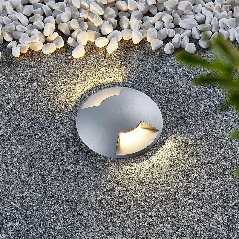 B-Ware Lucande Bodeneinbauleuchte Bartosz Aluminium Wegeleuchte Garten-Sockelleuch91