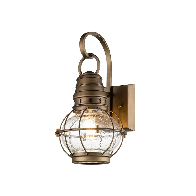 B-Ware Kichler Außenwandleuchte Außenlampe Laterne Bridgepoint Messing Glas 17,8 cm