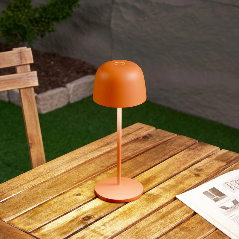 5x B-Ware Lindby Tischleuchte Tischlampe LED Akku orange dimmbar IP65 Kunststoff 5 STÜCK