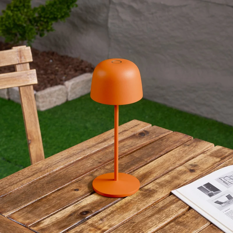 5x B-Ware Lindby Tischleuchte Tischlampe LED Akku orange dimmbar IP65 Kunststoff 5 STÜCK
