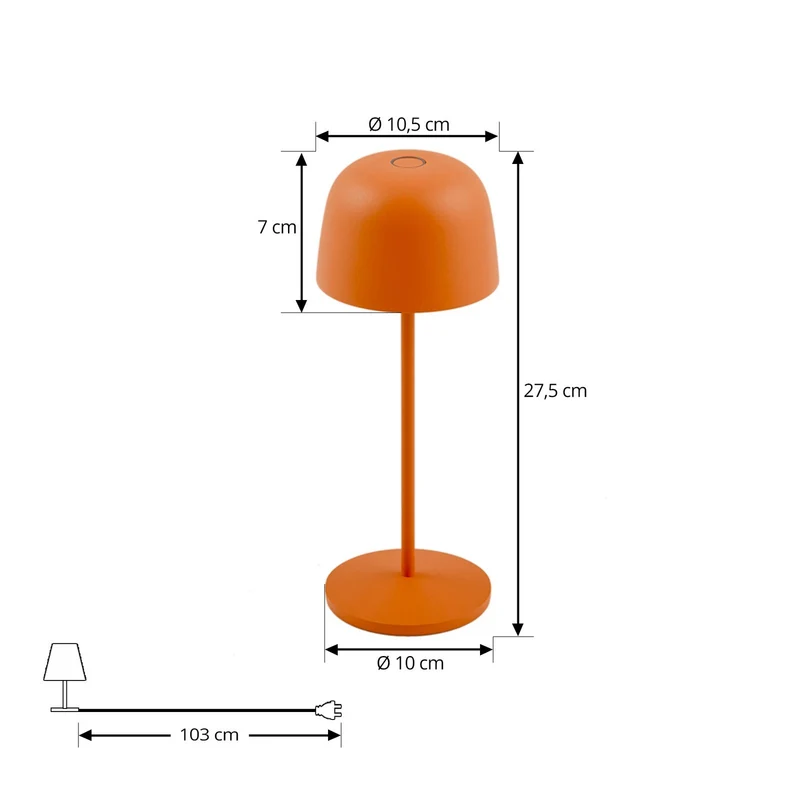 5x B-Ware Lindby Tischleuchte Tischlampe LED Akku orange dimmbar IP65 Kunststoff 5 STÜCK