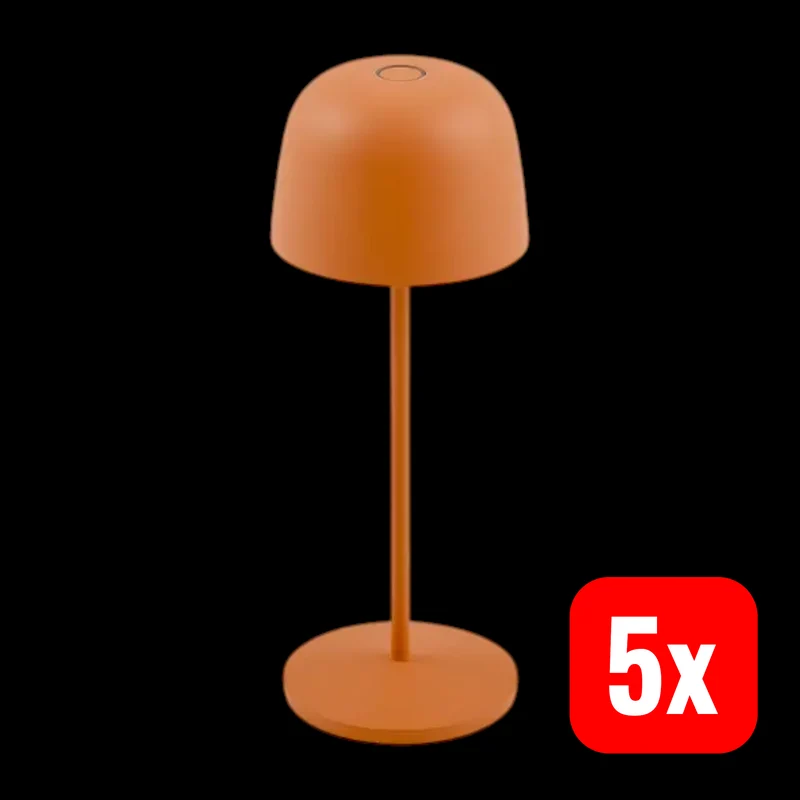 5x B-Ware Lindby Tischleuchte Tischlampe LED Akku orange dimmbar IP65 Kunststoff 5 STÜCK
