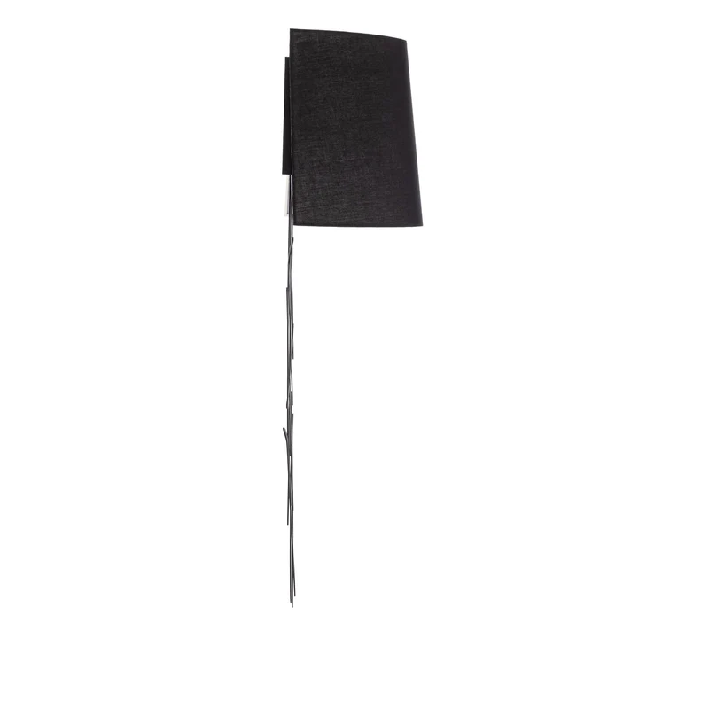 B-Ware Asaf Wandleuchte Wandlampe Stoffschirm schwarz Leuchte Lampe Beleuchtung