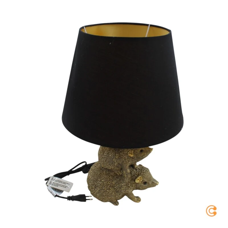 B-Ware KARE Tischleuchte Lampe Igel Familie Animal Gold Braun E27 Leuchte Wohnzimmer979