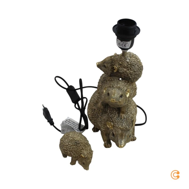 B-Ware KARE Tischleuchte Lampe Igel Familie Animal Gold Braun E27 Leuchte Wohnzimmer979
