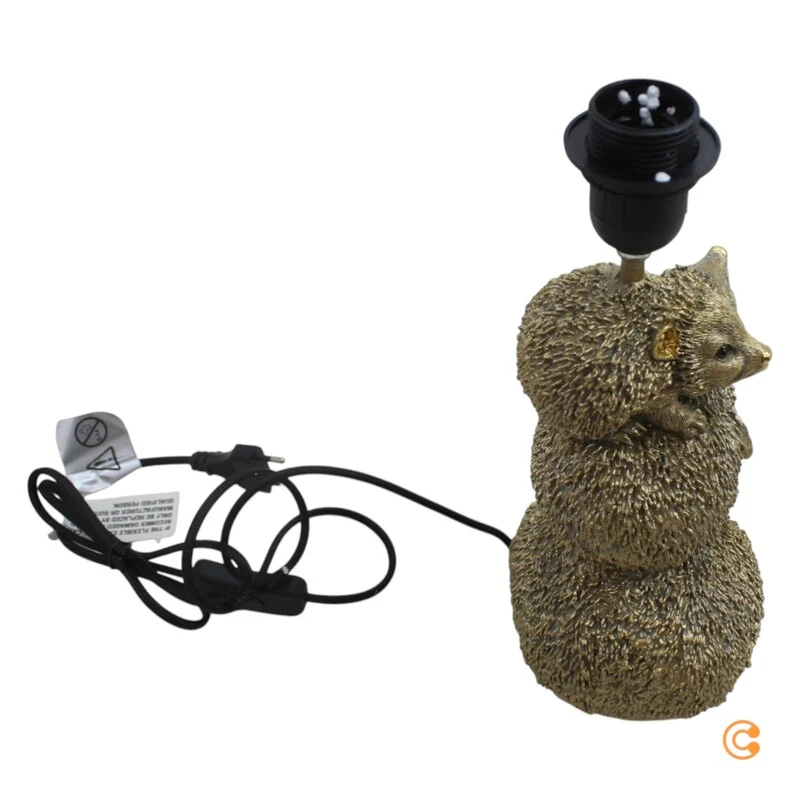 B-Ware KARE Tischleuchte Lampe Igel Familie Animal Gold Braun E27 Leuchte Wohnzimmer979