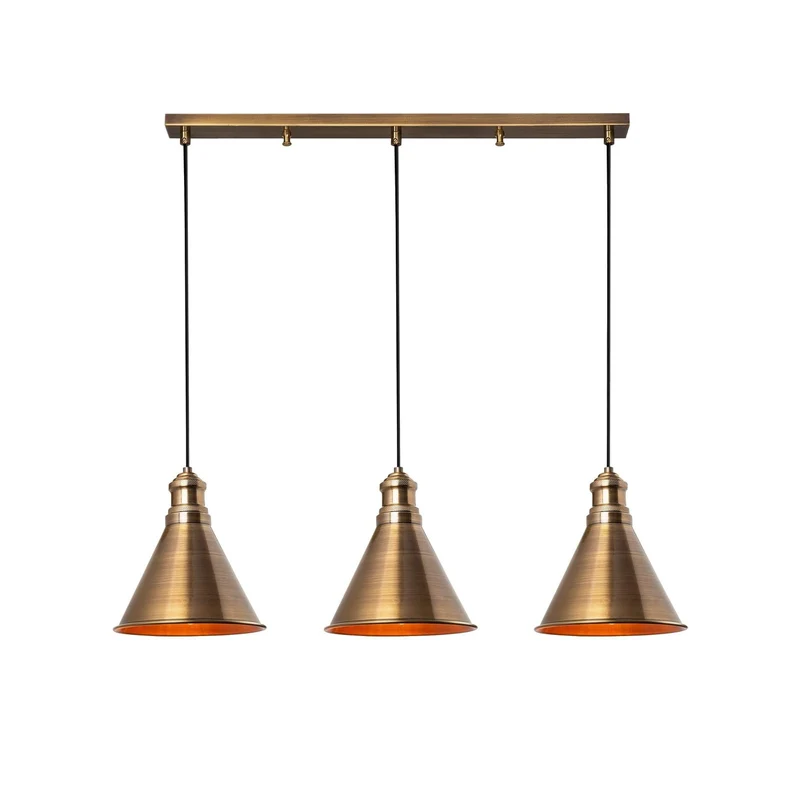 B-Ware Hängelampe Pendelleuchte Sivani MR-314 gold patiniert Eisen Esszimmer Wohnzimmer