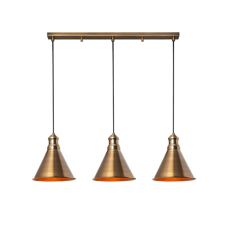 B-Ware Hängelampe Pendelleuchte Sivani MR-314 gold patiniert Eisen Esszimmer Wohnzimmer