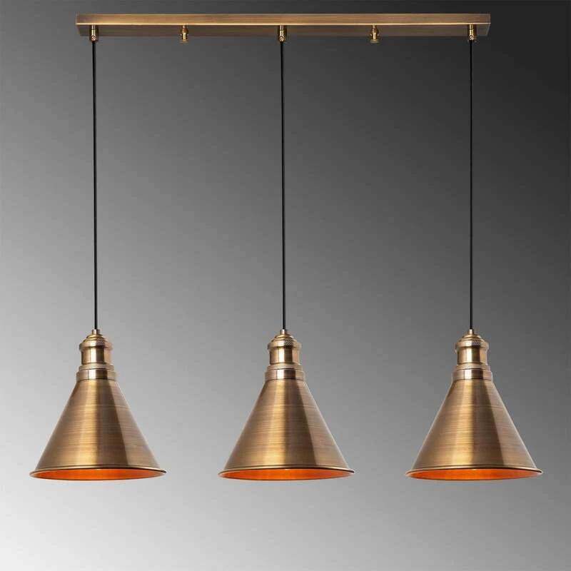 B-Ware Hängelampe Pendelleuchte Sivani MR-314 gold patiniert Eisen Esszimmer Wohnzimmer
