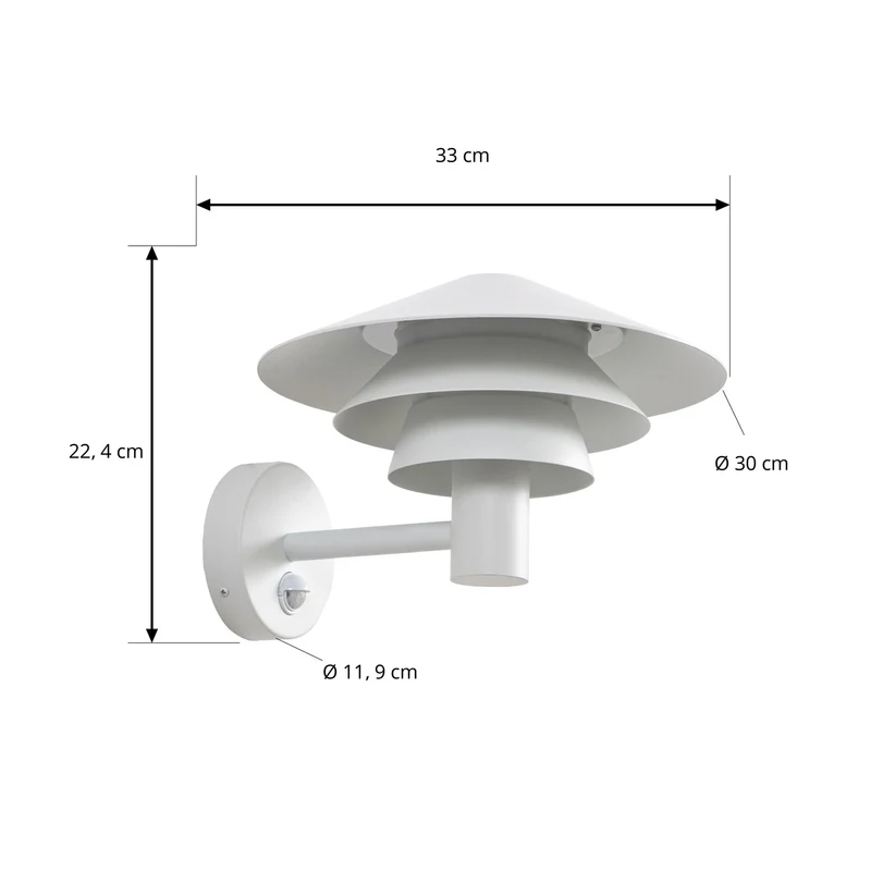 B-Ware Lucande Außenwandleuchte Wandleuchte LED Sensor weiß Aluminium Kunststoff