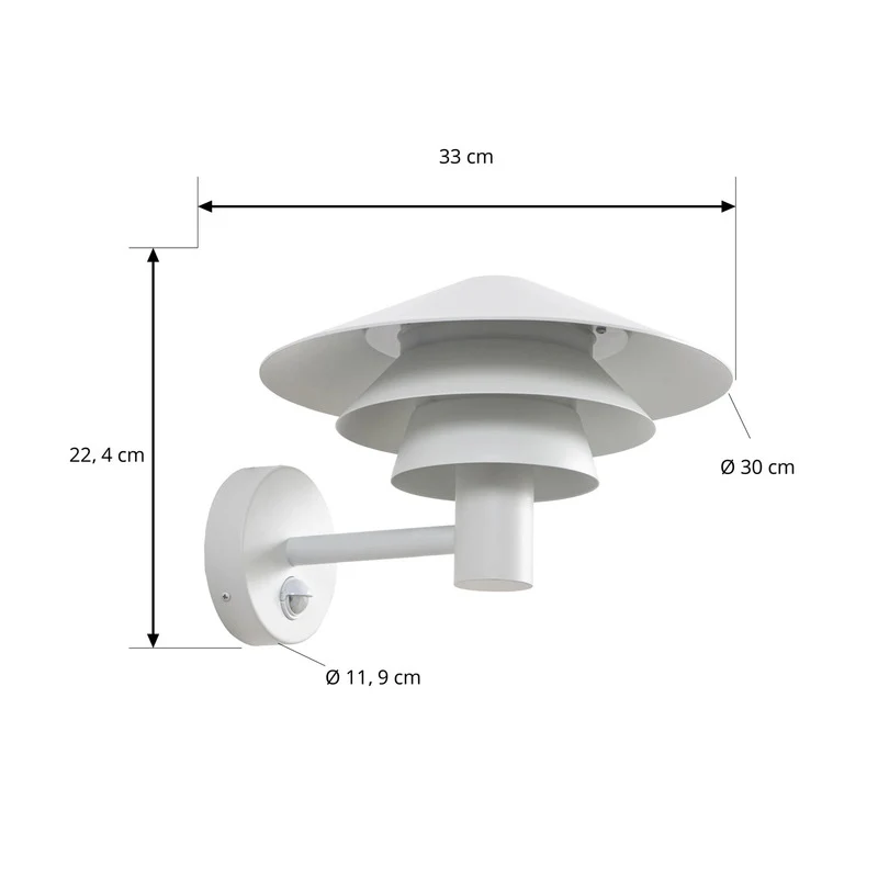 B-Ware Lucande Außenwandleuchte Wandleuchte LED Sensor weiß Aluminium Kunststoff