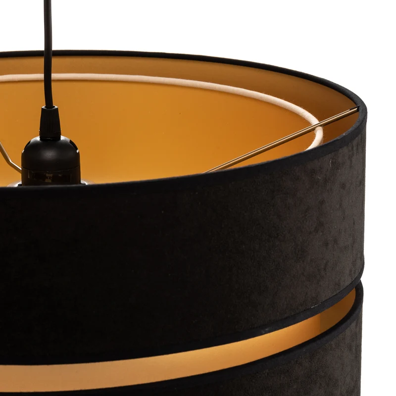 B-Ware Euluna Hängeleuchte Duo Deckenlampe Pendelleuchte E27 schwarz gold Ø40cm 1-flg