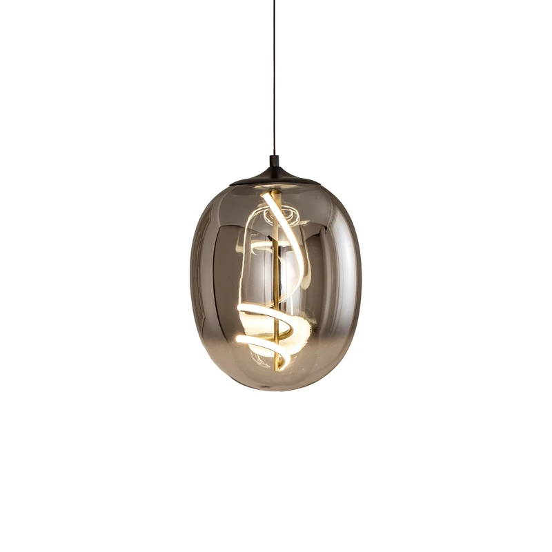 B-Ware ONLI Pendelleuchte Hängeleuchte LED Glas rauchgrau Lilly Wohnzimmer 4000 K 28 cm