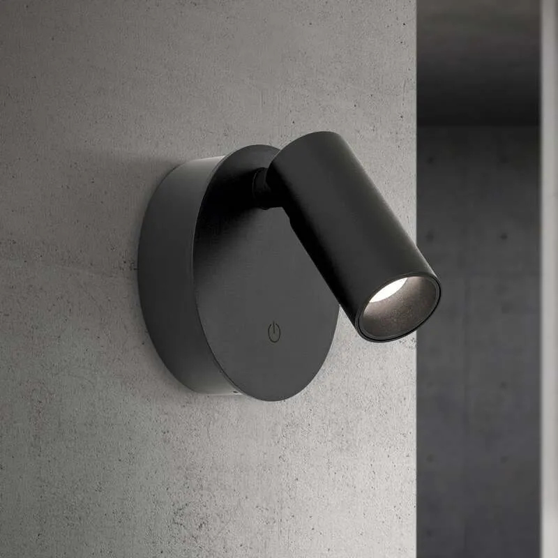 B-Ware Wandstrahler Leuchte Luxy LED Akku CCT Dimmer Schwarz Aluminium