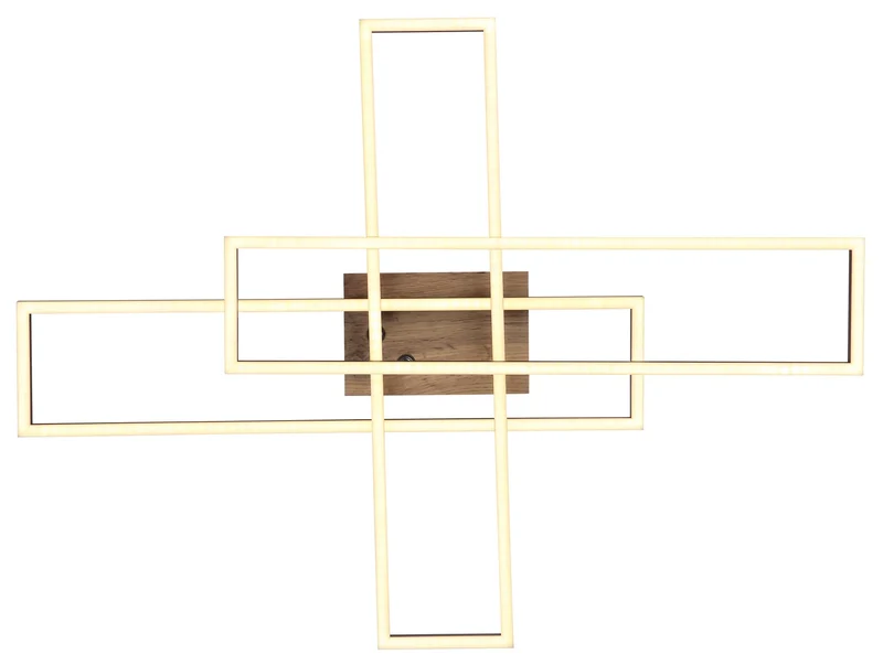 B-Ware Globo Deckenleuchte Lampe LED Dakari Panel Holz Schwarz drehbar 40W Warmweiß