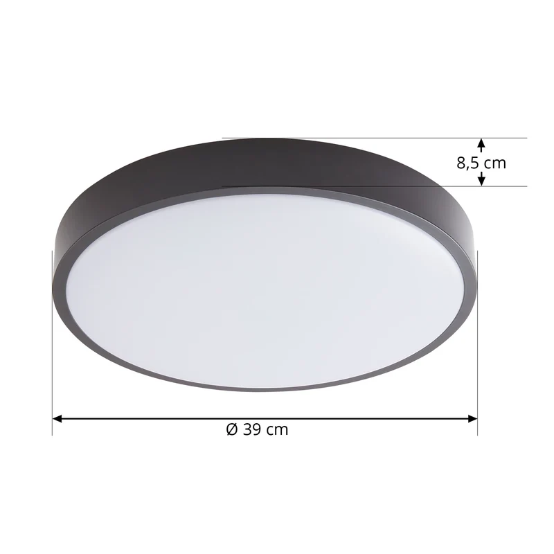 B-Ware Lindby Deckenleuchte Lampe LED Smart Schwarz Tuya App Steuerung RGB CCT 38 cm
