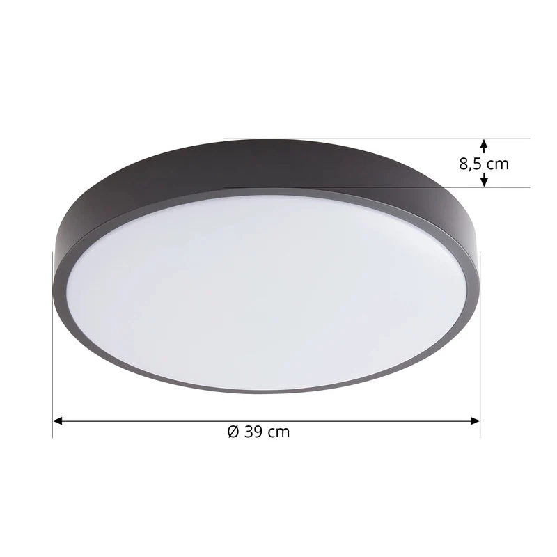 B-Ware Lindby Deckenleuchte Lampe LED Smart Schwarz Tuya App Steuerung RGB CCT 38 cm
