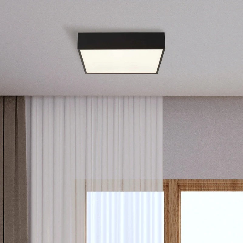B-Ware Searchlight Deckenleuchte Badlampe LED Lampe Zeus schwarz Aluminium Kunststoff