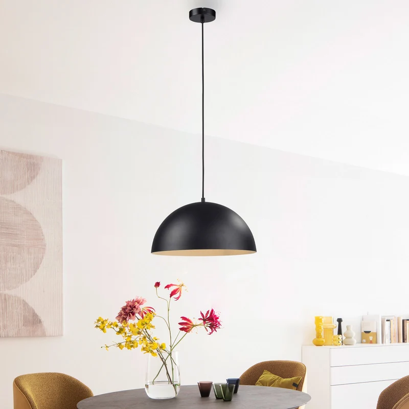 B-Ware SCHÖNER WOHNEN Hängeleuchte Pendelleuchte Ali Lampe schwarz Eisen E27 38 cm