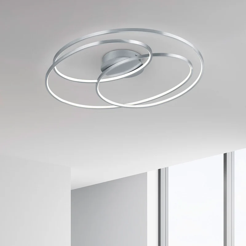 B-Ware Trio Lighting LED-Deckenlampe Leuchte Gale Deckenleuchte 80cm nickel matt
