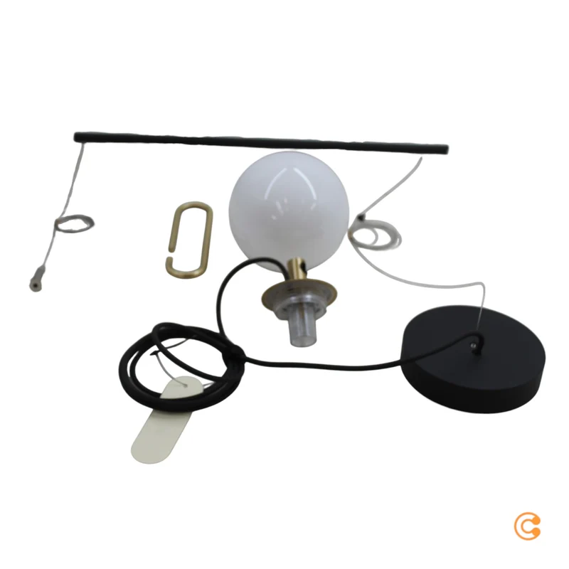B-Ware Pendelleuchte Hängeleuchte nh s1 14 Kugel Messing Weiß satiniert Glas Lampe