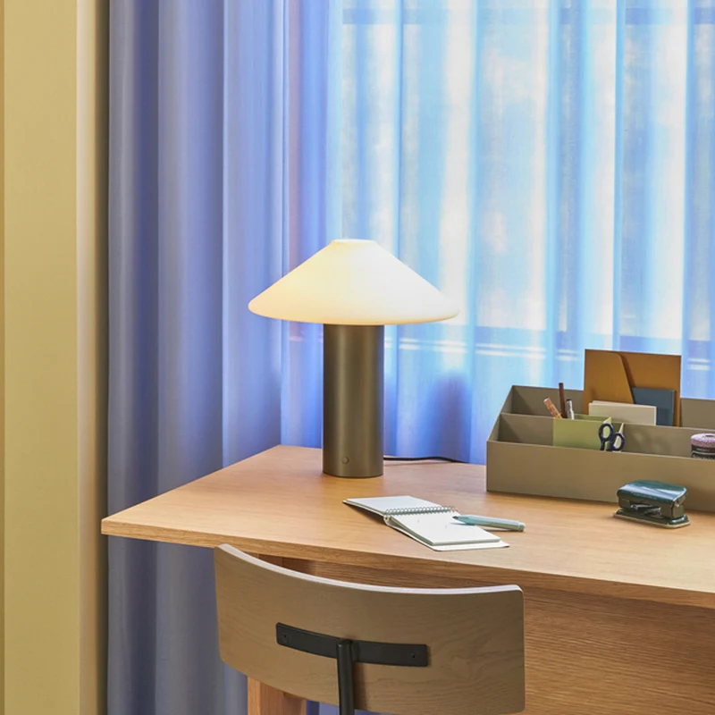 B-Ware Hübsch Tischleuchte Lampe Orbit Dunkelgrün Weiß Eisen Glas Schalter Dimmbar