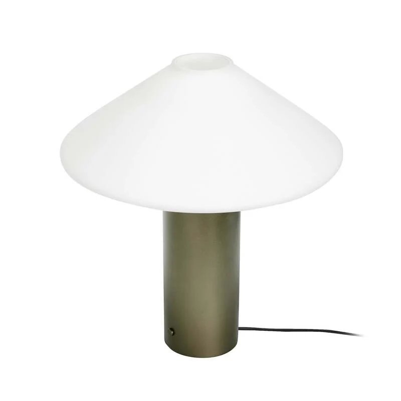 B-Ware Hübsch Tischleuchte Lampe Orbit Dunkelgrün Weiß Eisen Glas Schalter Dimmbar