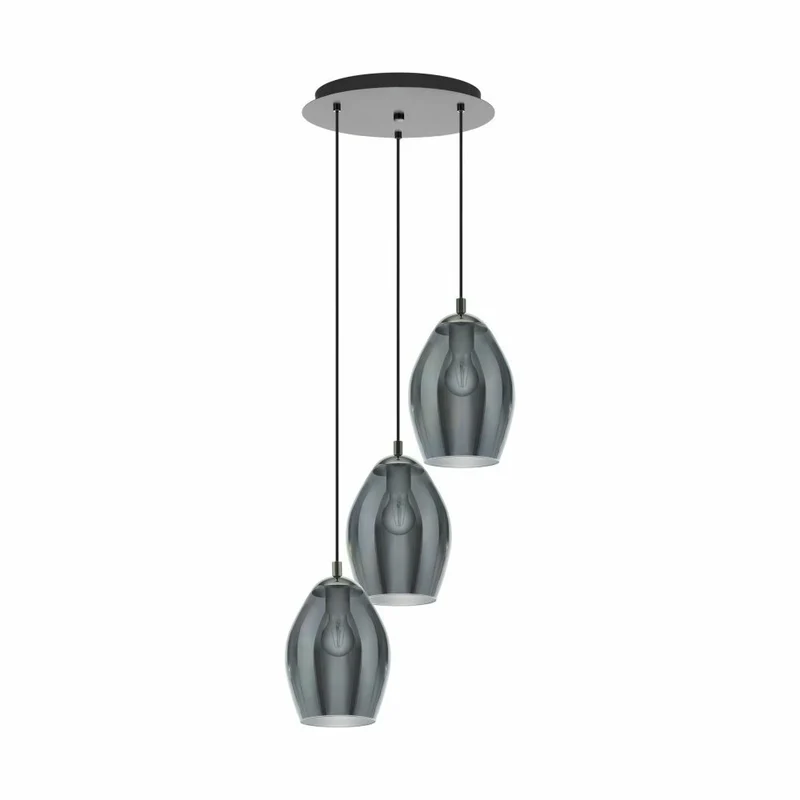 B-Ware Eglo Pendelleuchte Estanys 3-flammig Pendelleuchte Deckenlampe Lampe Rauchgrau