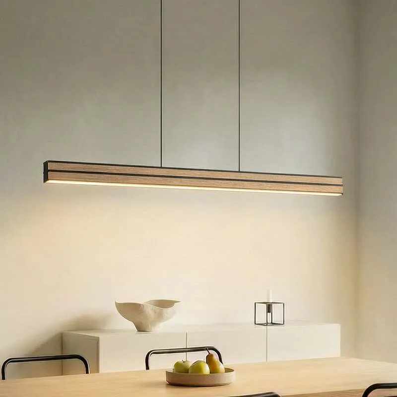 B-Ware Quitani Pendelleuchte Hängelampe LED Eiche Schwarz dimmbar Esszimmer Beleuchtung