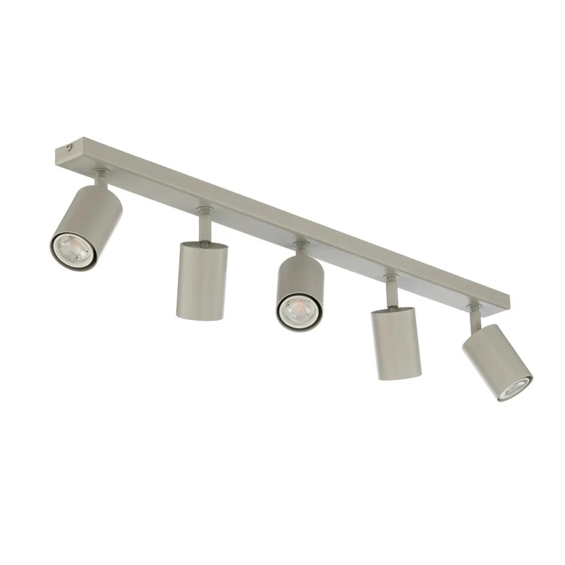 B-Ware Deckenstrahler Zoom Deckenleuchte Strahler grau beige Stahl 5-flg Lampe GU10927