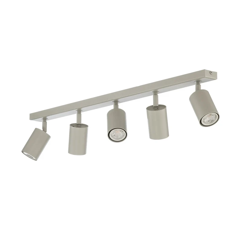B-Ware Deckenstrahler Zoom Deckenleuchte Strahler grau beige Stahl 5-flg Lampe GU10927