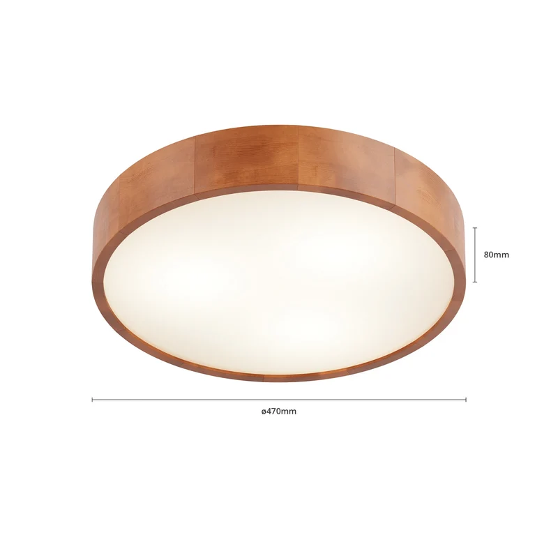 B-Ware Envostar Deckenleuchte Lampe Kerio Holz Glas Kiefer Rustikal Ø 47 cm E27 LED