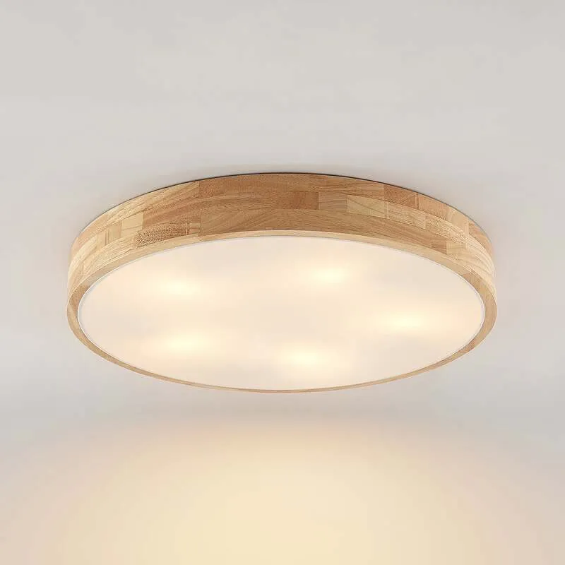 B-Ware Lindby Tanju Deckenlampe Deckenlicht E27 Eiche hell weiß Ø60cm SIEHE TEXT/FOTO