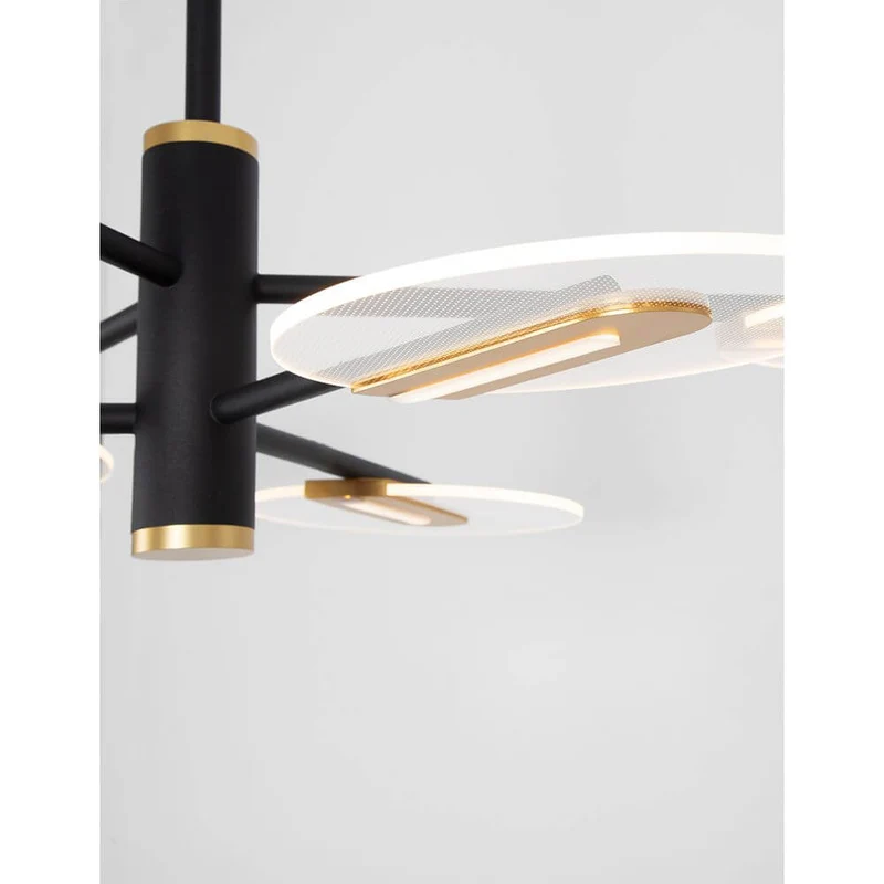Genti LED Hängelampe Schwarz, Gold