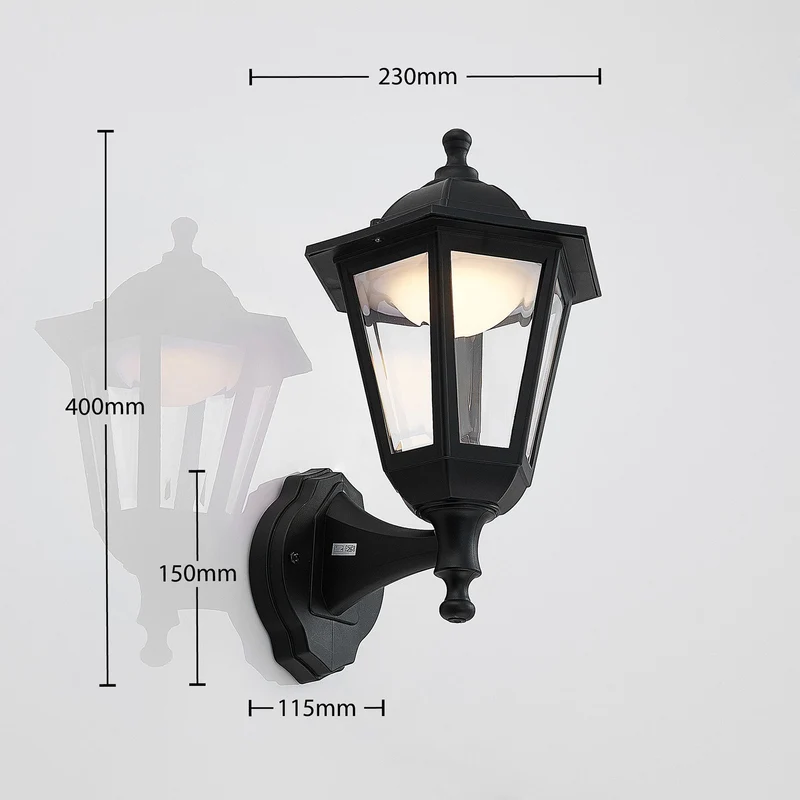 3x B-Ware Lindby LED-Außenwandlaterne Iavo in Schwarz Gartenlaterne Wandleuchte 3 STÜCK