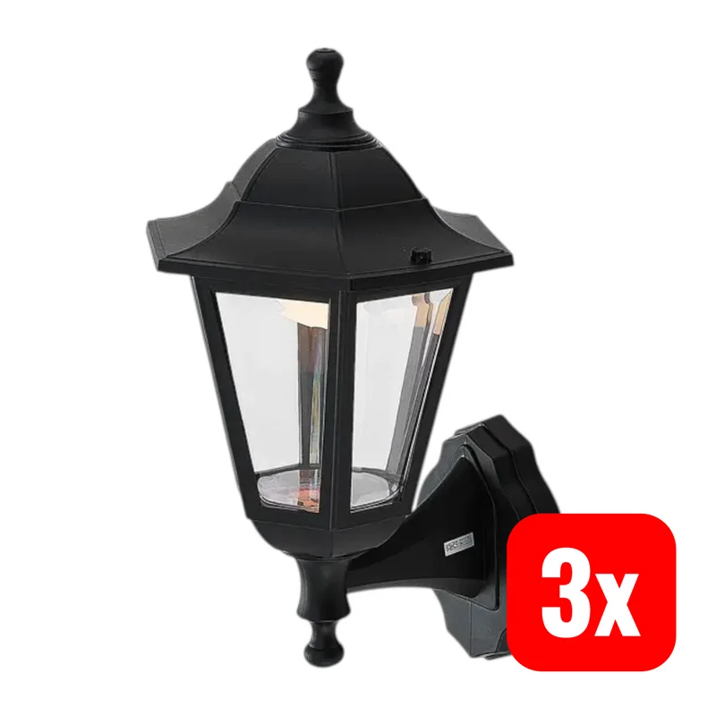 3x B-Ware Lindby LED-Außenwandlaterne Iavo in Schwarz Gartenlaterne Wandleuchte 3 STÜCK