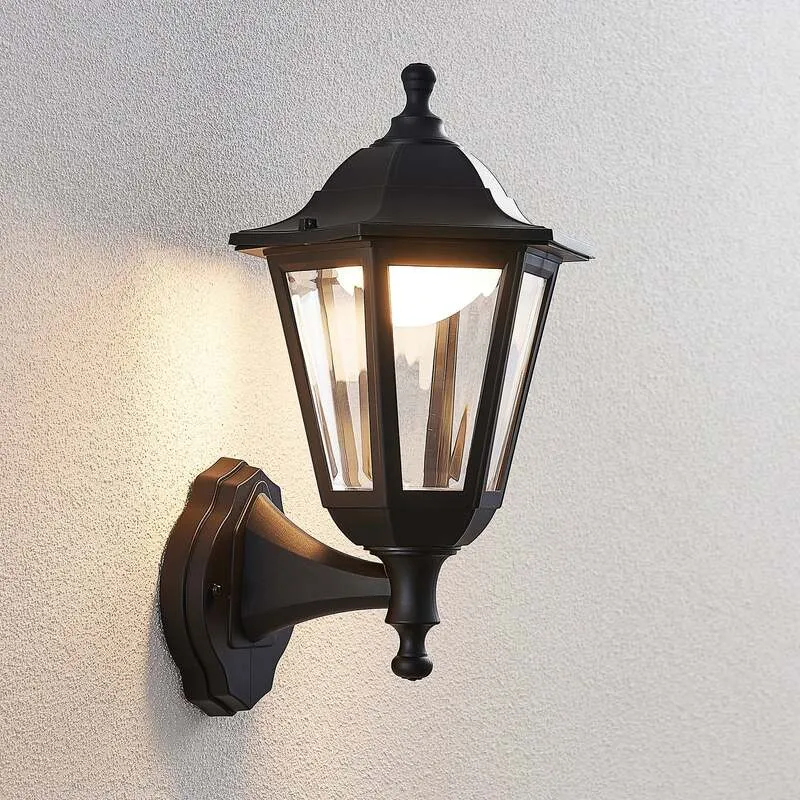 3x B-Ware Lindby LED-Außenwandlaterne Iavo in Schwarz Gartenlaterne Wandleuchte 3 STÜCK