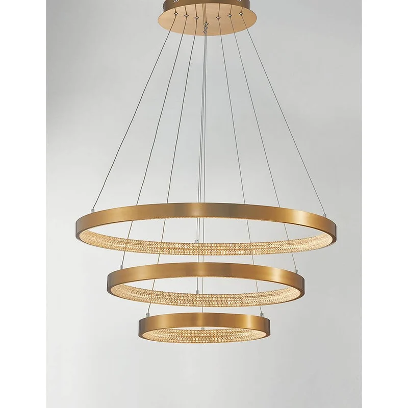 Preston LED Hängelampe Ø 80cm Antik Gold