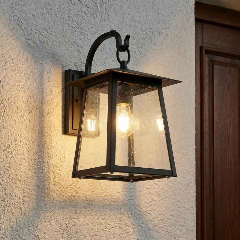 B-Ware Leuchte Außenwandleuchte Laterne Lindby Lucande schwarz Aluminium Glas365