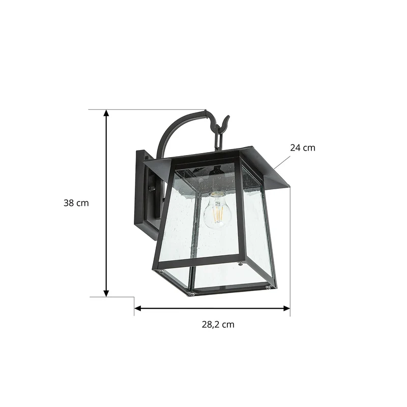 B-Ware Leuchte Außenwandleuchte Laterne Lindby Lucande schwarz Aluminium Glas365