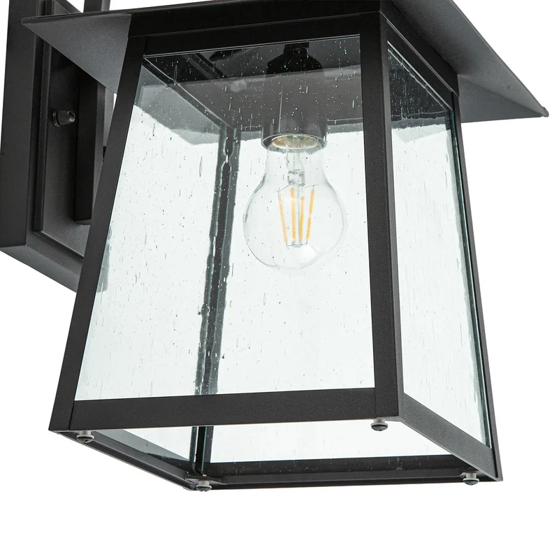 B-Ware Leuchte Außenwandleuchte Laterne Lindby Lucande schwarz Aluminium Glas365