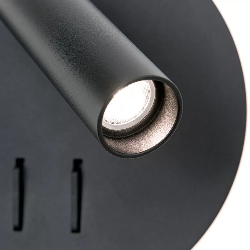 B-Ware LED-Wandleuchte Lenny mit 2 Lichtquellen schwarz Wandlampe Lampe Leuchte Spot