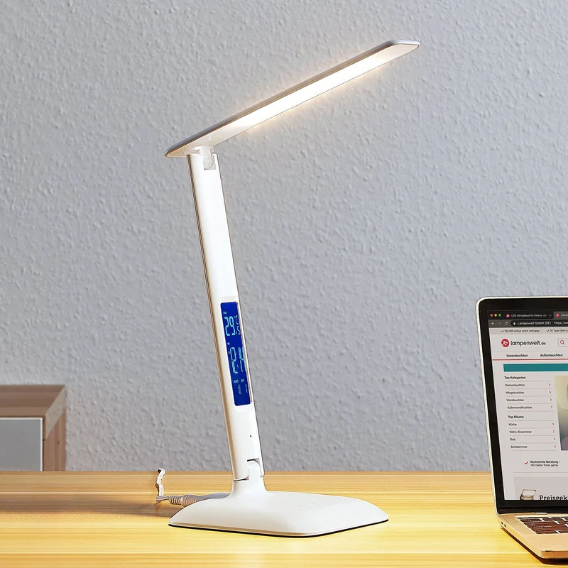 B-Ware Lindby Ludmilla LED-Tischlampe Display Schreibtischlampe Bürotischleuchte weiß