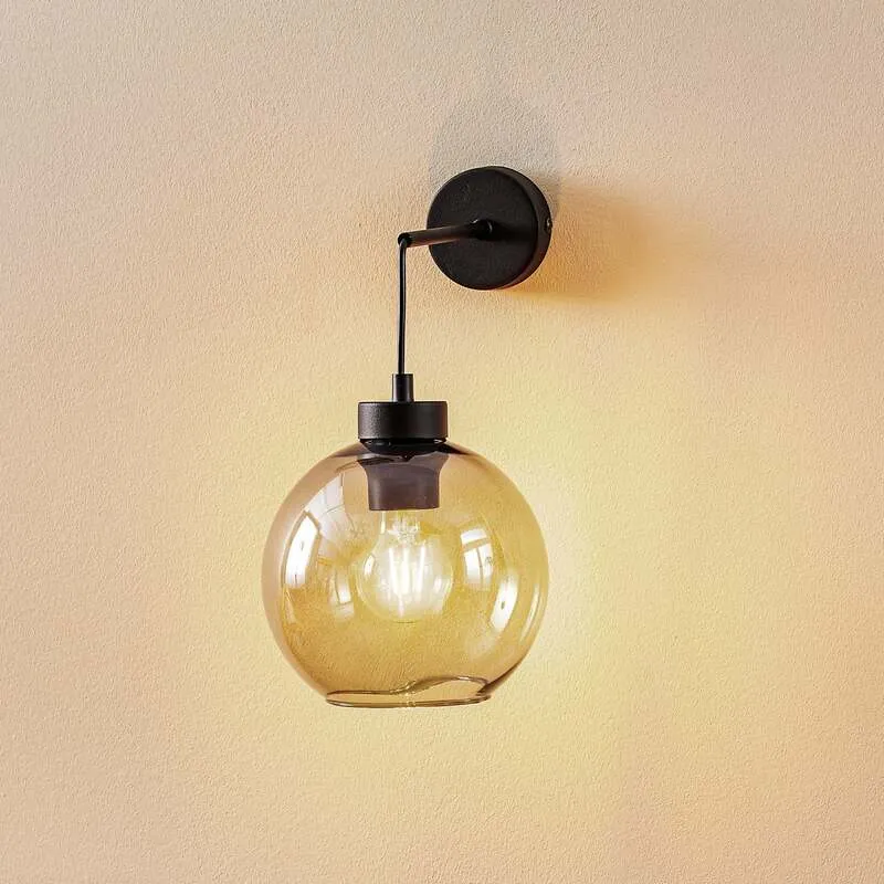 B-Ware TK Lighting Wandlampe Cubus Wandleuchte Glas Metall rauchgrau schwarz E27