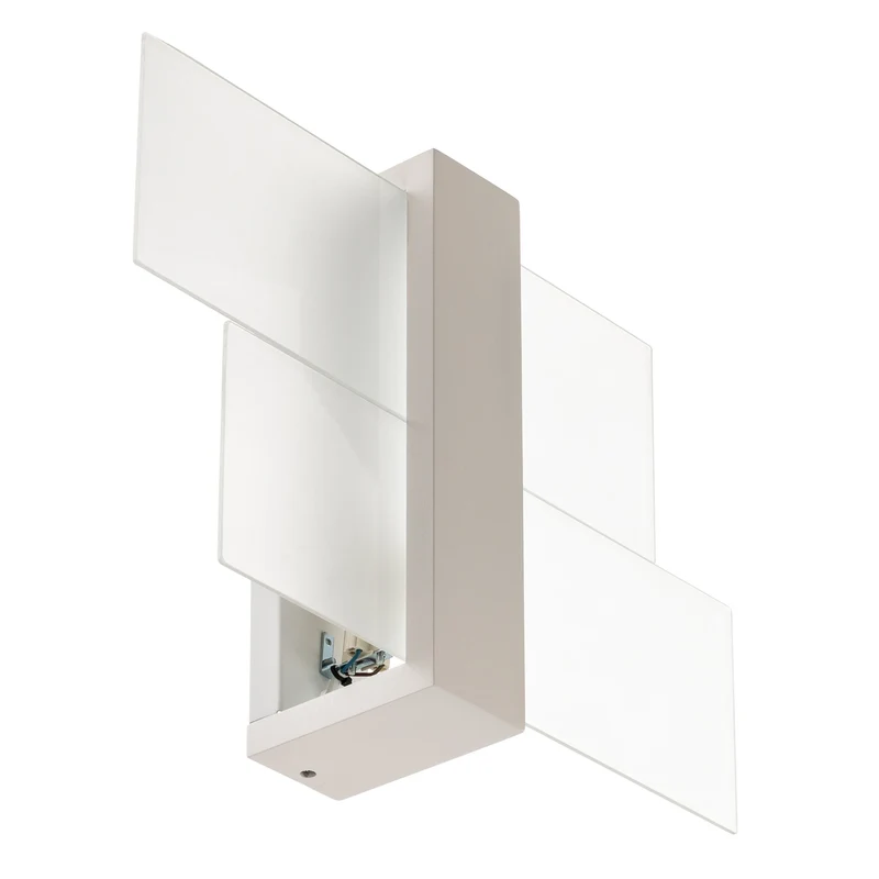 B-Ware Wandleuchte Wandlampe Glas weiß Shifted 1 Leuchte Beleuchtung Holz Modern
