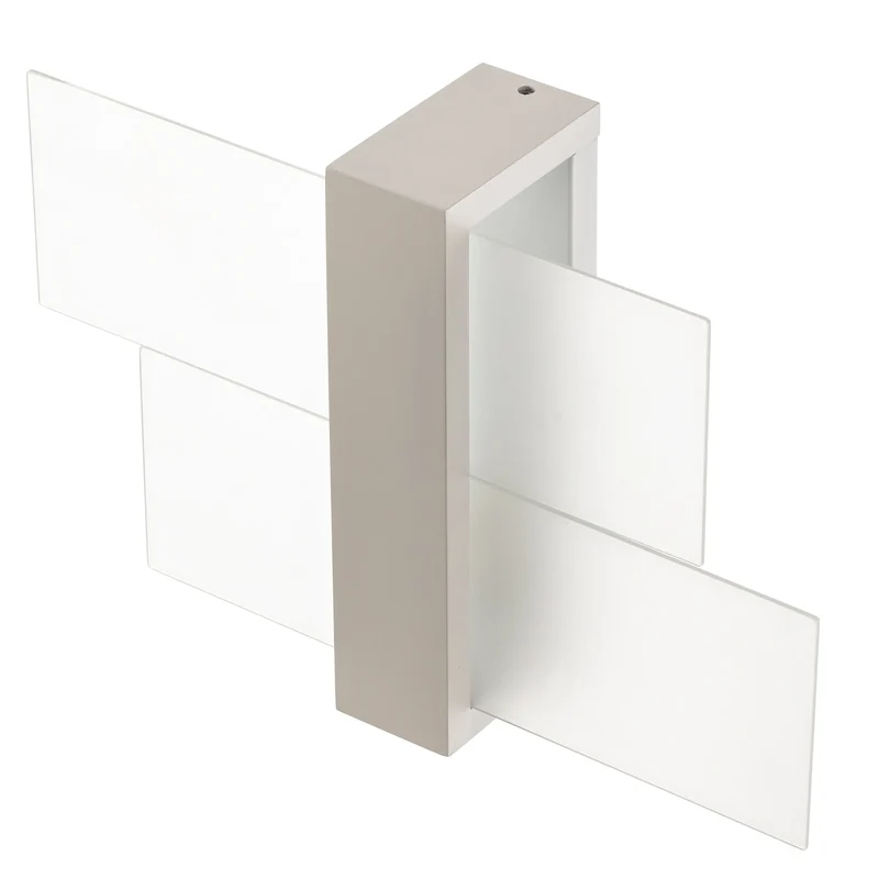B-Ware Wandleuchte Wandlampe Glas weiß Shifted 1 Leuchte Beleuchtung Holz Modern
