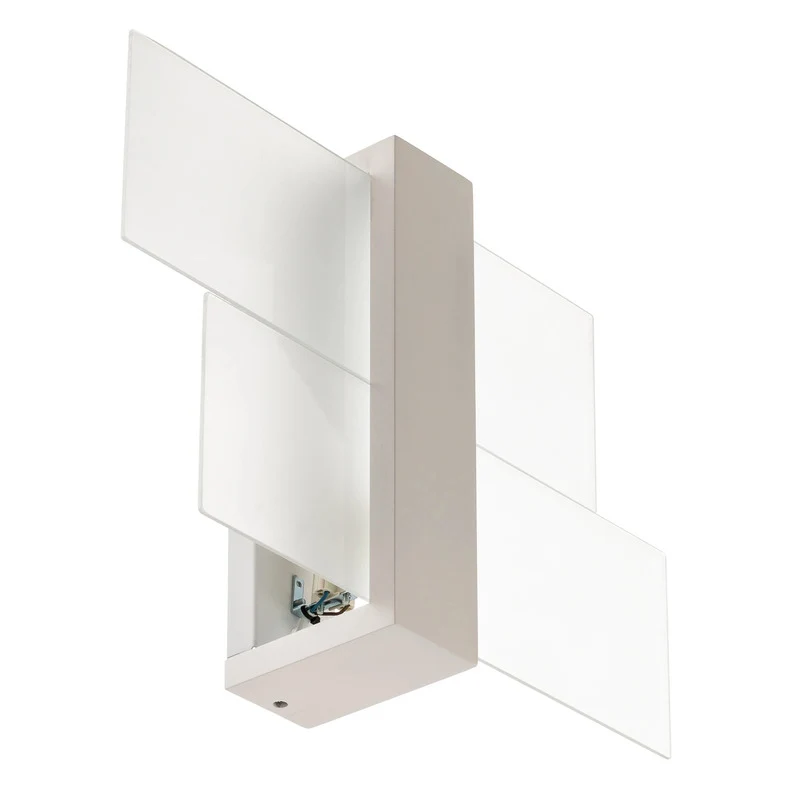 B-Ware Wandleuchte Wandlampe Glas weiß Shifted 1 Leuchte Beleuchtung Holz Modern